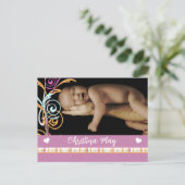 Baby Meisje Aankondiging - Vlinders (Staand voorkant)