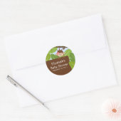 Baby meisje Aap Oerwoud Safari Baby shower Sticker (Envelop)