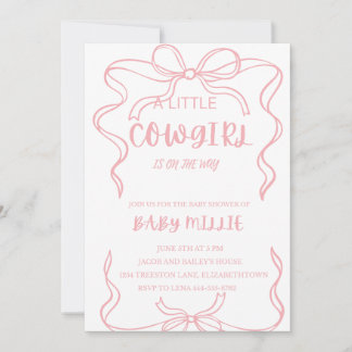 Baby Meisje Baby shower Uitnodiging - Cowgirl Them