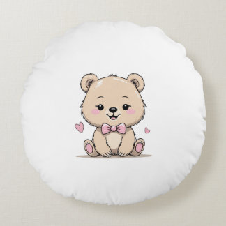 baby meisje beer ronde kussen