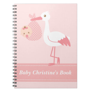 Baby Meisje Boek - Ooievaar Bezorgt Baby Meisje Notitieboek