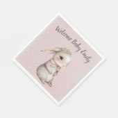 Baby Meisje Boho Bunny Op Gingham Servet (Hoek)