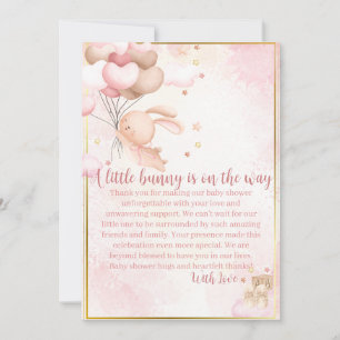 Baby Meisje Bunny Baby shower Bedankkaart
