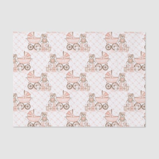 Baby Meisje Carriages Tissuepapier (Voorkant)