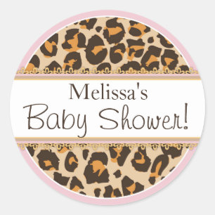 Baby Meisje Cheetah Print Baby shower Label