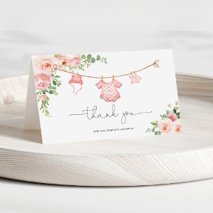 Baby Meisje Clothesline Dank u Bedankkaart