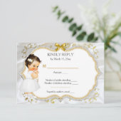 Baby Meisje Doop Doop Gouden Reactie Kaart (Staand voorkant)