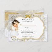 Baby Meisje Doop Doop Gouden Reactie Kaart (Voorkant / Achterkant)