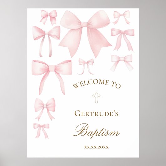 baby meisje Doop welkom Poster (Voorkant)