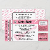 BABY MEISJE DOUCHE CONCERT UITNODIGING (Voorkant / Achterkant)