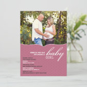 Baby Meisje Douche Foto Flat Uitnodiging (Staand voorkant)