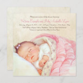 Baby Meisje Douche Kaart (Voorkant / Achterkant)