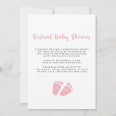 Baby Meisje Douche met Virtual Online Option Roze Kaart (Achterkant)