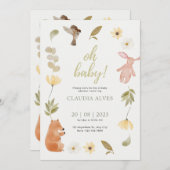 Baby meisje douche uitnodigingen (Voorkant / Achterkant)