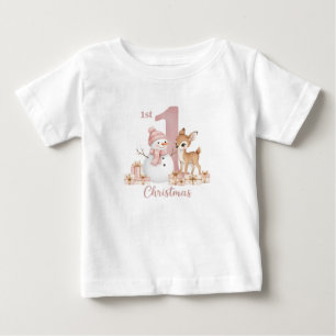 Baby Meisje Eerste Kerst Sneeuwman Herten