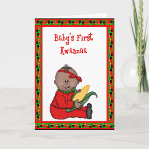 Baby meisje eerste Kwanzaa Wenskaart Feestdagen Kaart