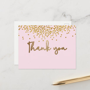 Baby Meisje eerste verjaardag Gouden confetti Blus Briefkaart