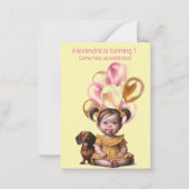 Baby meisje eerste verjaardag uitnodiging (Voorkant)