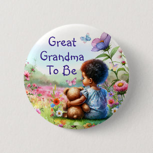 Baby Meisje en Teddy Bear Baby shower Oma To Be Ronde Button 5,7 Cm