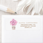 Baby Meisje Feest Roze Ballon Schattig Etiket (Insitu)