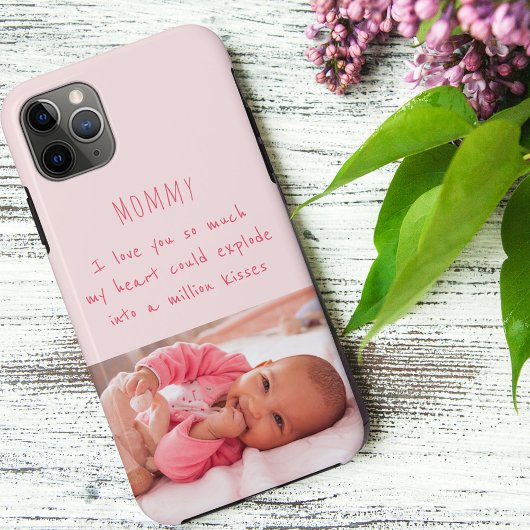 Baby meisje Foto met liefde Je bericht aan mama Case-Mate iPhone Case