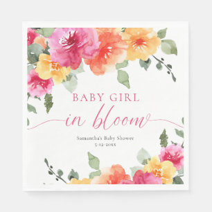 Baby Meisje in Bloom roze fel floraal baby shower Servet