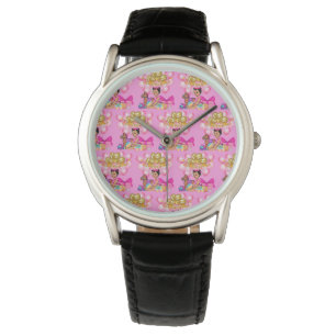 Baby Meisje in Roze Horloge