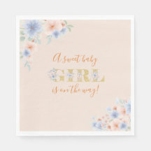 Baby Meisje Is Op Weg Bloemen Baby Shower