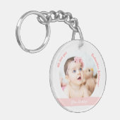 Baby Meisje Jongen Tweelingen 2 Foto's Namen Godmo Sleutelhanger (Voorkant Links)