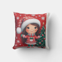 Baby Meisje Kerstmis Design Kussen