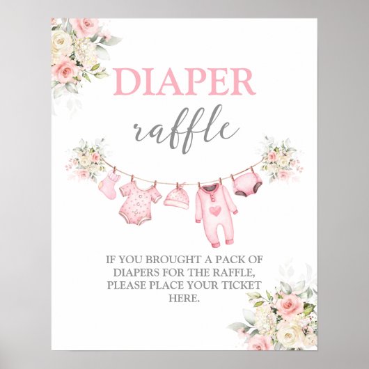 Baby Meisje Kleding Luier Raffle teken Poster (Voorkant)