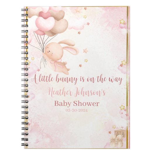 Baby Meisje Konijn Baby Shower Notitieboek (Voorkant)