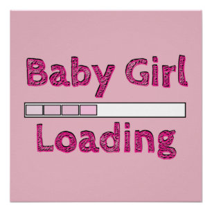 Baby meisje laden - vierde maand perfect poster