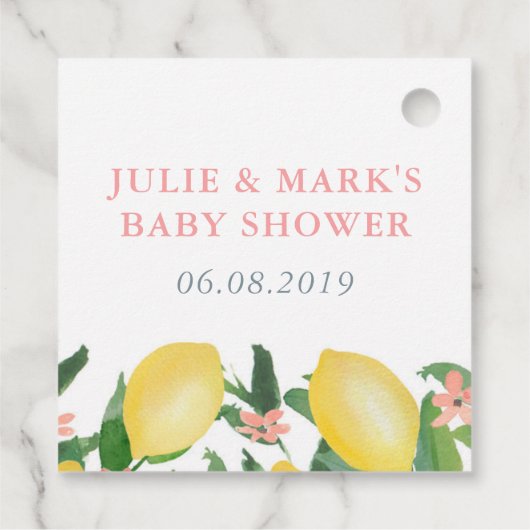 Baby Meisje Lemons Baby shower Dank u Bedankjes Labels (Achterkant)
