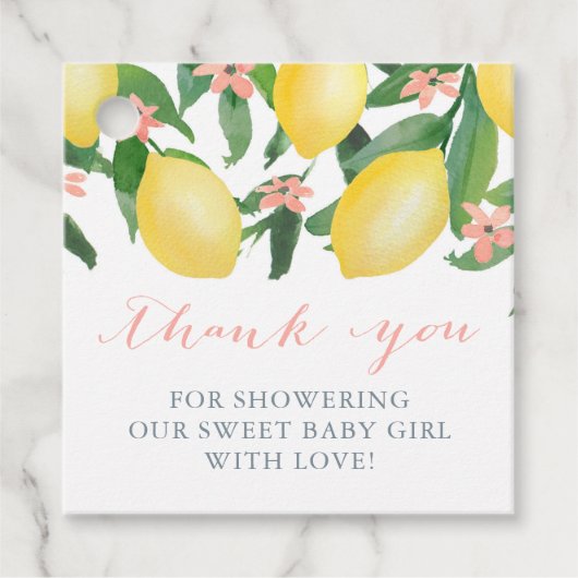 Baby Meisje Lemons Baby shower Dank u Bedankjes Labels (Voorkant)