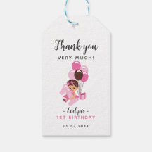 Baby Meisje met Fopspeen Eerste Verjaardag Bedankt
