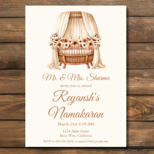 Baby Meisje of Jongen Namakaran Naming Ceremony Kaart