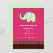 Baby meisje olifant aankondiging (Voorkant / Achterkant)