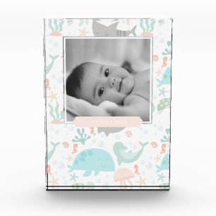 Baby Meisje Onder Zee Foto Blok