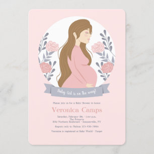 Baby meisje op de weg Baby shower Kaart