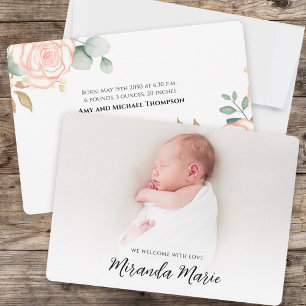 Baby Meisje Overlay Tekst Pasgeboren Foto Bloemen 