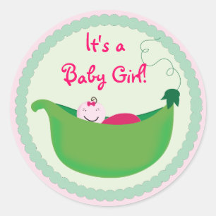 Baby Meisje Pea Pod Cupcake Toppers & Stickers