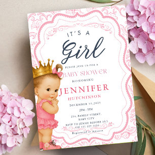 baby meisje prinses Baby shower Kaart