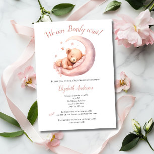 Baby Meisje Roze Beer Maan Weinig Geduld Baby Show Kaart