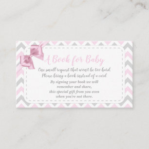 Baby Meisje Roze Bow Breng een Boek Kaart Douche