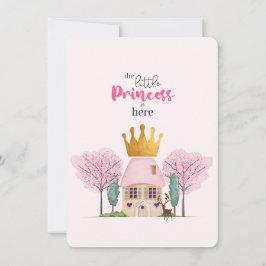 Baby Meisje Roze Fairy Castle Princess Baby shower Kaart