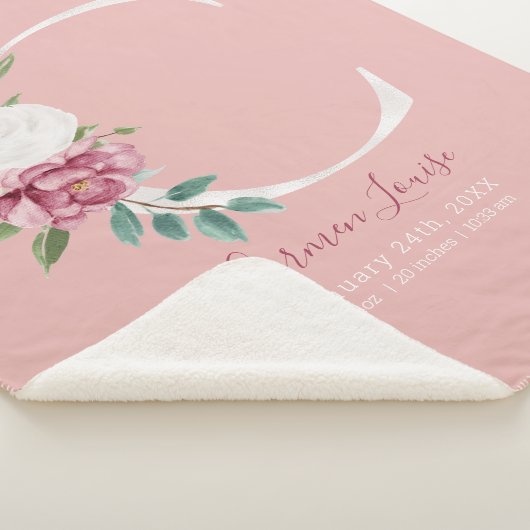 Baby Meisje roze geboorte statistieken - Letter C Sherpa Deken (3/4)
