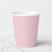 Baby Meisje Roze Gingham Zonnebloemen Baby Q BBQ P Papieren Bekers (Achterkant)