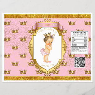 Baby Meisje Roze Gouden Chip Zak Verpakkingen Flyer