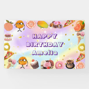 Baby meisje Roze Magische Bloemen voor kinderen Ee Spandoek